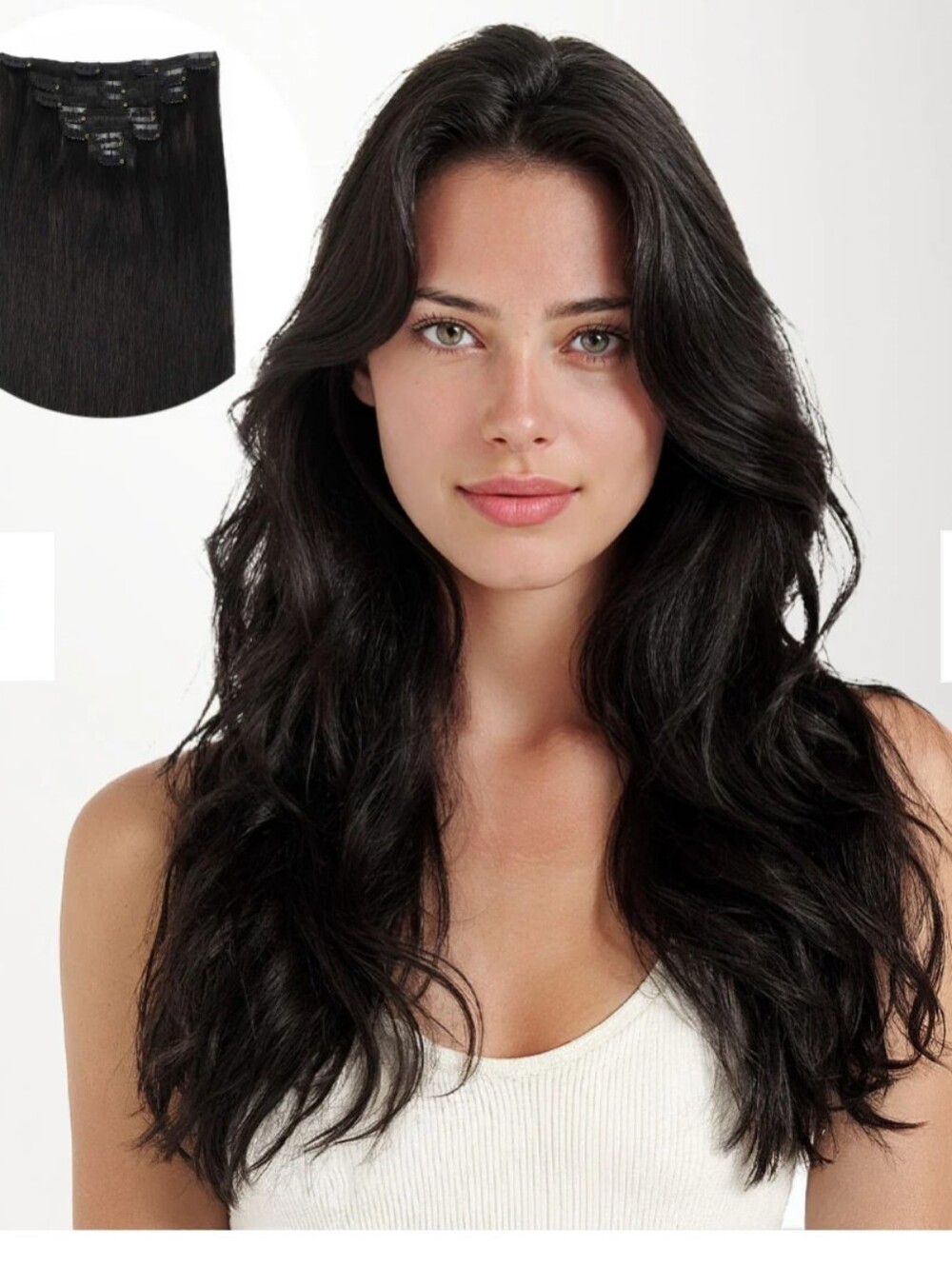 Goo Goo Natural Black Clip-In Hair Extensions - 20 Inch 130g